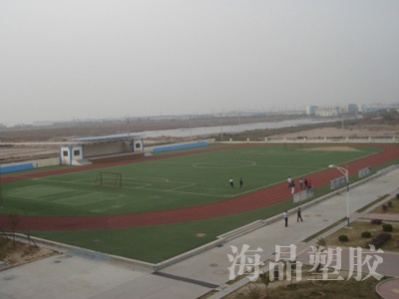 青岛化工技术学校体育场塑胶跑道、人造草坪足球场